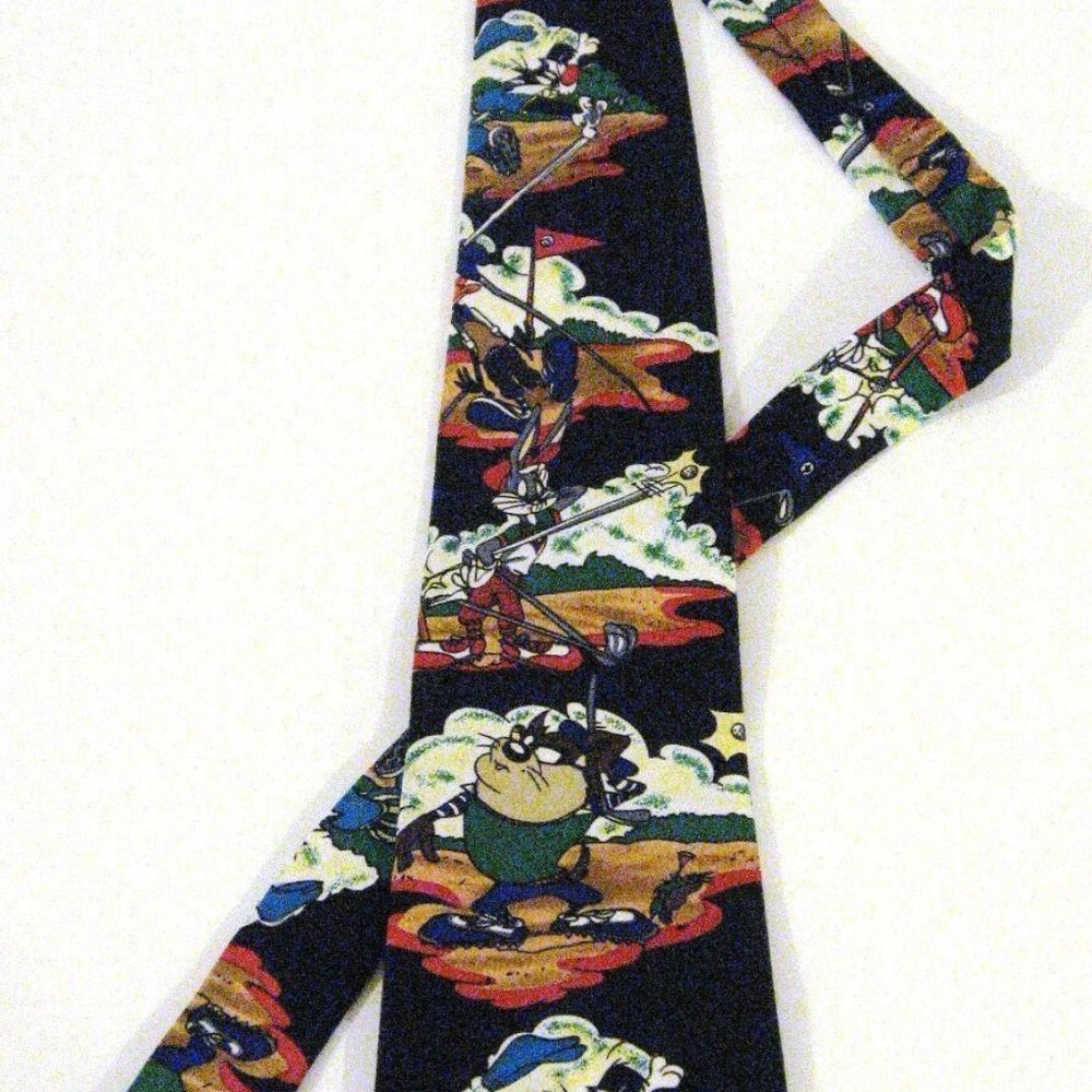 Looney Tunes Tie Golf Taz Bugs Bunny Sylvester Bir